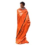 Fewear Emergency Sleeping Bag Thermal Waterproof for Outdoor Survival Camping Hiking, Sleeping Bag with Compression Sack,Portable Lightweight and Waterproof for Adults & Kids (Orange)