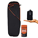 Sleeping Bag Liner - Lightweight Adult Sleep Sack with Two Way Zipper, Carry Clip & Free Waterproof Stuff Sack, Ideal Travel Sheets for Your Camp Bedding, Backpacking, Hotel & Hostel