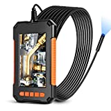 LOTENE Industrial Endoscope Borescope Camera 1080P HD Video Inspection with IPS Screen 180 Wide Viewing Angle,8 Bright LED Lights,16.4ft,for Car,Air Conditioner, Engine Checking,Sewer Drain