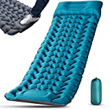 Self-Inflating Camping Pad Sleeping Mat - Ultralight Camp Air Mattress Pad Connectable 2 Wide Extra Thick Sleep Pads with Inflatable Pump for 2 Person Durable Compact for Backpacking Hiking