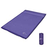 FRUITEAM Sleeping Pad for Camping 2 Person Extra Thickness Self-Inflating Double Camping Pad with Pillow, Sleeping Mat for Backpacking, Hiking