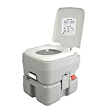 SereneLife Portable Toilet with Carry Bag – Indoor Outdoor Toilet with CHH Piston Pump & Level Indicator – 5.3 Gallon Large Waste Tank – 100-120 Flushes for RV, Camping, Hiking & Boating