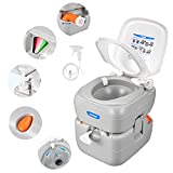 Kohree Portable Toilet Camping Porta Potty, 5.8 Gallon Waste Tank, Indoor Outdoor Toilet with CHH Piston Pump and Level Indicator, Leak-Proof Cassette Toilet for RV Travel, Boat and Trips.