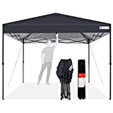 Best Choice Products 10x10ft 1-Person Setup Pop Up Canopy Tent Instant Portable Shelter w/ 1-Button Push, Straight Legs, Wheeled Carry Case, Stakes - Gray