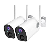Security Cameras Wireless Outdoor, 1080P Battery Powered WiFi Home Security Cameras with PIR Motion Detection, Night Vision, Two Way Talk, IP65 Waterproof and Cloud Storage