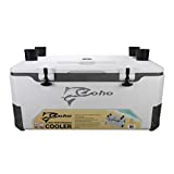COHO 165QT Ice Chest, Heavy Duty, High Performance Insulated Cooler with Fish Ruler, Removable Threaded Cup Holders, Magnetic Disc, Tie Down Loop, Easy Access Hatch