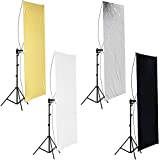 Neewer 35' x 70'/ 90 x 180cm Photo Studio Gold/Silver & Black/White Flat Panel Light Reflector with 360 degree Rotating Holding Bracket and Carrying Bag