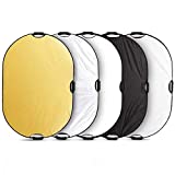 Selens 5-in-1 Oval Photo Reflector with Handle, 24'x36' Light Reflector for Photography Studio Lighting
