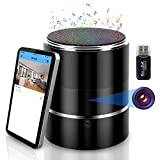 Hidden Camera Speaker, 180° Rotating Lens WiFi Spy Camera Hide in Wireless Bluetooth Speakers, 1080P Nanny Cam with Phone App Remote Viewing, Night Vision, Motion Detection, Video Recording
