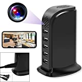 Spy Hidden Camera, WiFi USB Charger Camera 5-Port USB Hub 1080P Wireless Security Nanny Cam Mini Video Recorder with Motion Detection, Support iOS/ Android