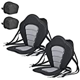 Solomone Cavalli Deluxe Padded Kayak Seat with Storage Bag, Adjustable Cushions for Canoe Fishing Boat Paddle Board Sit-On-Top Kayaks, Universal Size with Back Support, 2 Pack