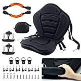 HLOGREE Kayak Thicken Seat Deluxe Plus Padded Seat with Storage Bag,1PC Boat Seat Cushioned High Back Comfortable Backrest Replacement Seat for Kayak Ocean Sup with Kayaks Accessories