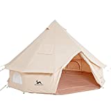 MC Canvas Tent Bell Tent Yurt with Stove Jack Zipped Removable Floor for Glamping Truck Car Camping