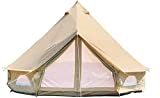 DANCHEL OUTDOOR Waterproof Cotton Canvas Yurt Bell Tent, Family Glamping Tents for Camping for 4 Person All Year Living, 13ft/4M