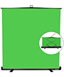 FUDESY Green Screen, 77 x 74 Collapsible Chromakey Panel for Backdrop Removal, Portable Retractable for Tiktok Video, Live Game, Aluminum Base,Wrinkle Resistant Fabric,Pull-up Style,Auto-Locking Frame