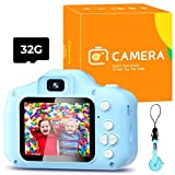 Tanhoo Kids Camera, Birthday for Girls and Boys, Kids Toys for 3 4 5 6 7 8 9 Year Old Children, HD1080P Digital Video Selfie Cameras for Toddler with 32GB SD Card Blue