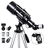 Telescope 70mm Aperture 500mm - for Kids & Adults Astronomical refracting Portable Telescopes AZ Mount Fully Multi-Coated Optics, with Tripod Phone Adapter, Wireless Remote, Carrying Bag