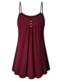 Viracy Womens Tank Tops, Girls Tunic Cami Summer Clothes Cotton Spaghetti Strap Camisole Seamless Thin Camisoles Summer Vacation Holiday Sleeveless Workout Shirts Floating Trapeze Dressy Top Red XL