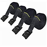 Premium Lashing Strap Short 1' x 6.5 ft, Cam Buckle Tie Down Straps Heavy Duty Secure Straps up to 700 lbs Capacity for Motorcycle,SUP, Kayak, Canoe, Trailer, Cargo, Truck, Luggage 4 Pcs
