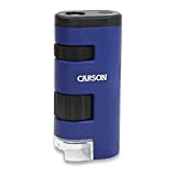 Carson Pocket Micro 20x-60x LED Lighted Zoom Field Microscope with Aspheric Lens System (MM-450),Blue