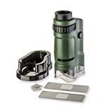 Carson MicroBrite 20x-40x LED Lighted Pocket Microscope for Learning, Education and Exploring (MM-24, MM-24MU), Green