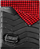 Double/Single Sleeping Bag for Adults Camping, Extra Wide 2 Person Waterproof Cotton Flannel Sleeping Bag for 6-Season Warm & Cold Weather, Lightweight with Compact Bag for Hiking Backpacking