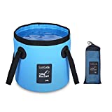 Luxtude Collapsible Bucket with Handle, 5 Gallon Bucket(20L), Portable Camping Bucket, Ultra Lightweight Outdoor Basin Fishing Bucket, Folding Bucket for Fishing, Camping, Hiking, Car Washing and More