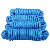 Amarine Made Double Braided Nylon Dock Lines 7700 lbs Breaking Strength (L:25 ft. D:5/8 inch Eyelet:15 inch) 4 Pack of Marine Mooring Rope Boat Dock Lines Working Load Limit:1540 lbs