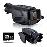 VABSCE Digital Night Vision Monocular for 100% Darkness, 1080p Full HD Video Long Distance Infrared Night Vision Goggles Binoculars for Hunting, Camping, Travel, Surveillance with 32 GB Micro SD Card
