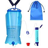 SimPure Gravity Water Filter, Portable Gravity-Fed Water Purifier with 3L Gravity Bag, Tree Strap, BPA Free Survival Gear and Equipment for Camping Hiking Emergency Preparedness