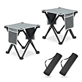 2 Pack Camping Stool, 13.8 Inch Small Portable Folding Chair for Outdoor Camping Fishing Hiking Gardening and Beach Slacker Chair with Carry Bag(Support 450 LBS Capacity)
