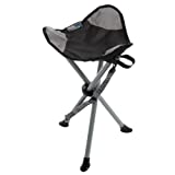Travel Chair Slacker Chair, Portable Tripod Chair for Outdoor Adventures, Folding Travel Stool, Black (1389VBK)
