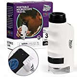 SCIENCE CAN Microscope for Kids,LED Lighted Pocket Microscope for Kids, STEM Portable Microscope for Kids 8-12