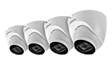 Lorex E841CD-E Indoor/Outdoor 4K Ultra HD Security IP Dome Camera, 2.8mm, 130ft Night Vision, Color Night Vision, Audio, White (4 Pack)