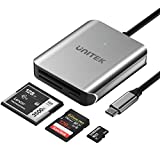 Unitek CFast Card Reader, 3 in 1 USB C to Micro SD/SD 4.0 Card Reader, Aluminum CFast 2.0 Memory Card Adapter for CFast SD TF Micro SD SDHC SDXC UHS-Ⅰ UHS-Ⅱ Cards