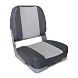 Leader Accessories Deluxe Folding Marine Boat Seat (Gray/Charcoal)