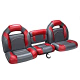 DeckMate 61' Bass Boat Seats (Charcoal & Red)