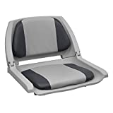 Wise 8WD139LS-012 Molded Fishing Boat Seat with Marine Grade Cushion Pads, Grey Shell, Grey/Charcoal Cushion