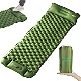 Sleeping Pad - WANNTS Ultralight Inflatable Sleeping Pad for Camping, 75''X25'', Built-in Pump, Ultimate for Camping, Hiking - Airpad, Carry Bag, Repair Kit - Compact & Lightweight Air Mattress