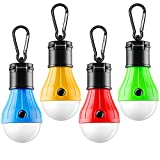 FLY2SKY Tent Lamp Portable LED Tent Light 4 Packs Clip Hook Hurricane Emergency Lights LED Camping Light Bulb Camping Tent Lantern Bulb Camping Equipment for Camping Hiking Backpacking Fishing Outage