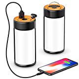 LED Camping Lantern, CT CAPETRONIX Rechargeable Camping Lights with 400LM 5 Light Modes Water-Resistant, Portable Tent Lights for Camping Power Outage Emergency Hurricane Home (2 Pack, Black & Orange)