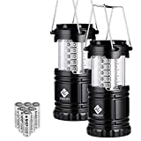 Etekcity LED Camping Lantern Lights, Camping Equipment Gear Accessories Supplies Survival Kits, Emergency Lights for Home Hurricane, Battery Powered Operated Lanterns for Hiking, 2 Pack