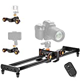 Neewer Camera Slider, 21.6”/55cm Aluminum Alloy Track Rail Camera Slider with 3-Wheel Wireless Auto Dolly Car and Remote Control, 3-Speed Adjustable for DSLR Camera Camcorder, Load up to 6.6lb/3kg