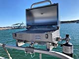 Boat Grill for Pontoon Boats Stainless Steel Adjustable Railing Mount - Fits 1 1/4″ Square Rail