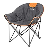 Suntime Leisure Moon Folding Camping Saucer Chair, Oversize Padded Portable Stable Comfortable Folding Sofa Chair for Camping, Hiking, Carry Bag(Orange)