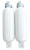 Dock Edge + Twin Eye, Dolphin Boat Fender, Ribbed, 5.5'x20', White, 2-Pack