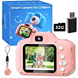 Homspal Kids Camera for Children,1080P with 32G SD Card, Photos, Digital Vedios, Selfie Camera with Filters and Gmaes for for 3-10 Year Old Boys and Girls, Toddler, Christmas Birthday Gifts Toys Pink