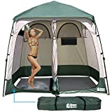 EasyGo Product Shower Shelter – Giant Portable Outdoor Pop UP Camping Shower Tent Enclosure – Changing Room – 2 Rooms – Instant Tent – 7.5' Tall x 4' Deep x 7.5' Wide, Green