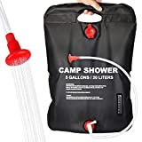 DOTSOG Portable Outdoor Solar Shower Bag Camping Shower Bag 5 Gallons/20L with Removable Hose and On-Off Switchable Shower Head for Camping Beach Swimming Outdoor Traveling