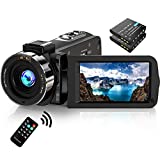 Video Camera Camcorder FHD 1080P 30FPS 36MP IR Night Vision YouTube Vlogging Camera Recorder 3.0'' 270 Degree Rotation IPS Screen 16X Digital Zoom Camcorder with Remote and 2 Batteries
